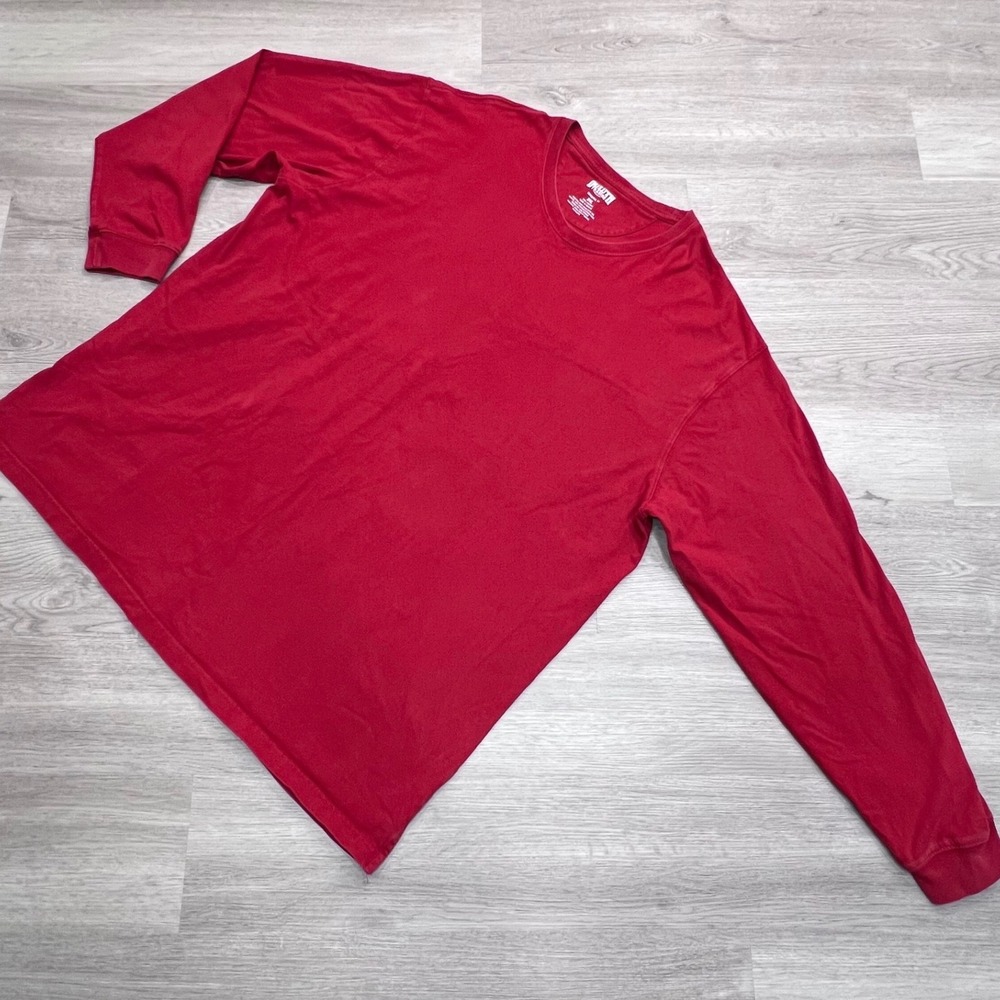Duluth Trading Co Longtail T Mens 2XL Red Long Sleeve Cotton Work Shirt 76021